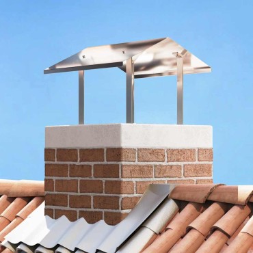 vidaXL Καπνοδόχος Ασημί 50 x 60 x 37 εκ Ανοξείδωτο ατσάλι