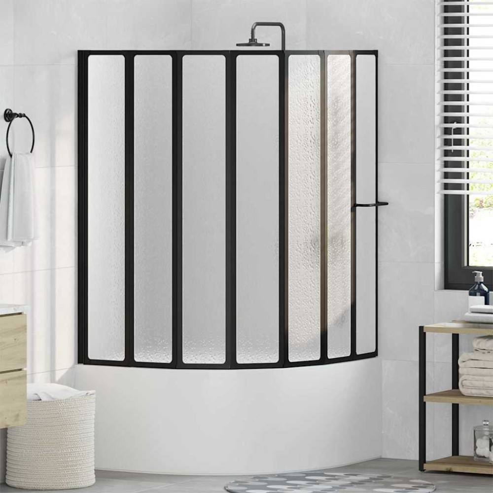 vidaXL Διαχωριστικό ντους Μαύρο 168 x 140 εκ Αλουμίνιο