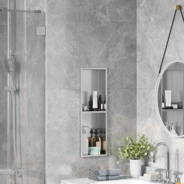 vidaXL Νίτσα Μπάνιου Ασημί 60 x 20 x 9,5 εκ Ανοξείδωτο ατσάλι
