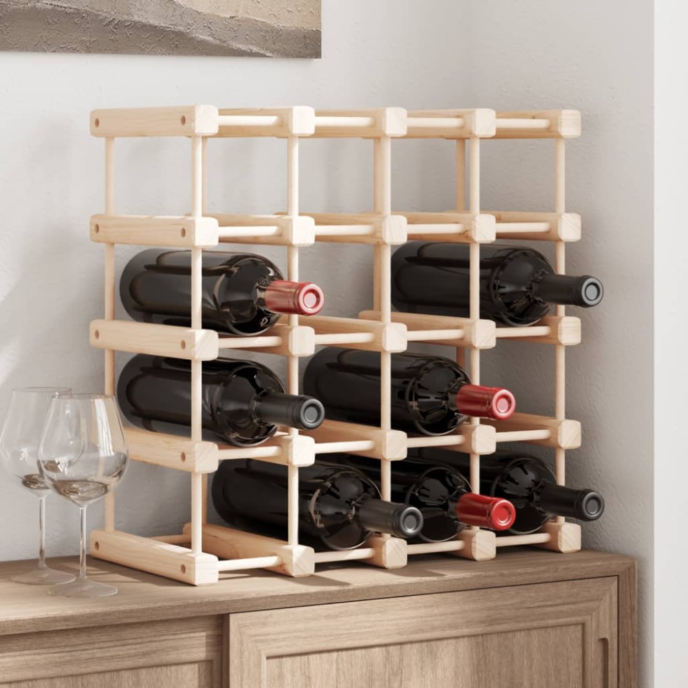 vidaXL Ραφιέρα Κρασιών για 20 Κρασιά 46,5x23x46,5cm Μασίφ Ξύλο Πεύκου 1 τεμ.