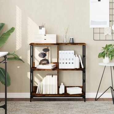 vidaXL Βιβλιοθήκη Καπνιστή Δρυς 78,5x33x82cm Επεξεργασμένο Ξύλο 1 τεμ.