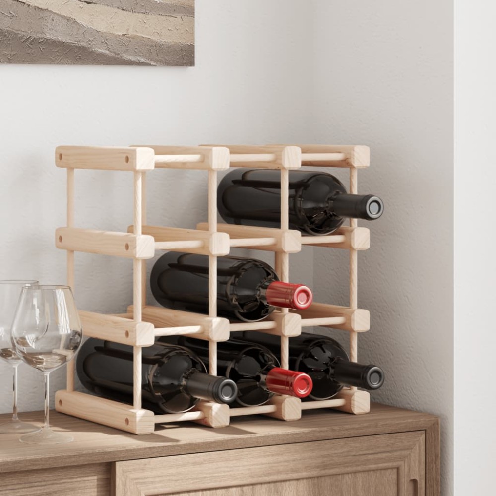 vidaXL Ραφιέρα Κρασιών για 12 Μπουκάλια 36x23x36cm Μασίφ Ξύλο Πεύκου 1 τεμ. vidaXL Ραφιέρα Κρασιών για 12 Μπουκάλια 36x23x36cm Μασίφ Ξύλο Πεύκου 1 τεμ.