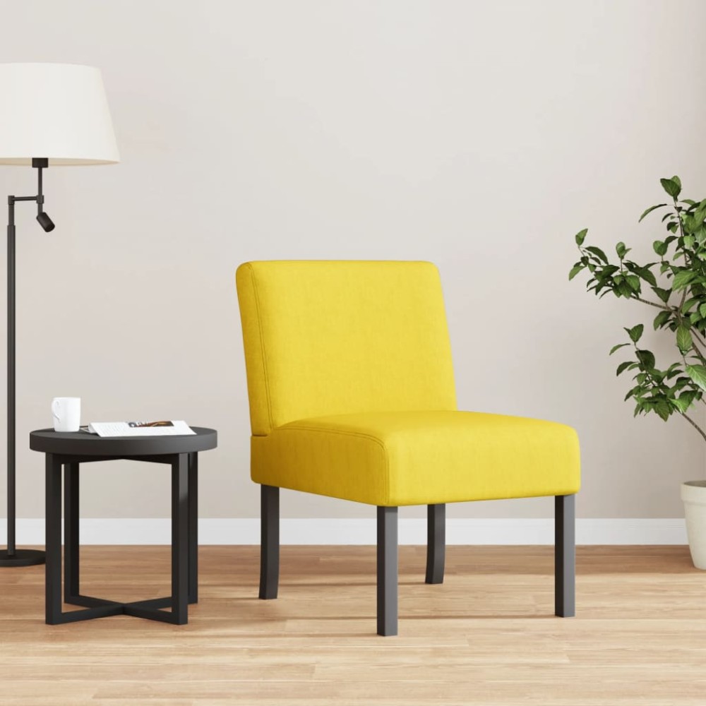 vidaXL Πολυθρόνα Ανοιχτό Κίτρινο Υφασμάτινη 48x64x72cm 1 τεμ.
