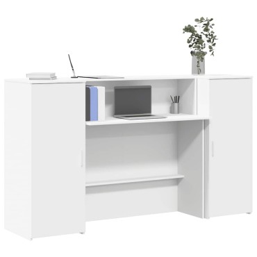 vidaXL Γραφείο Υποδοχής Λευκό 180x50x103,5cm από Τεχνητό Ξύλο 1 τεμ.