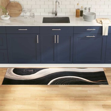 vidaXL Χαλί Κουζίνας Μαύρο 180 x 60 cm Βελούδο