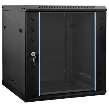 vidaXL Ντουλάπα δικτύου με αποθήκευση Μαύρο 60 x 45 x 65 εκ Ατσάλι
