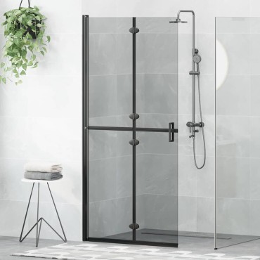 vidaXL Τοίχος Walk-In Ντους Μαύρο 90 x 6.5 x 190 εκ.