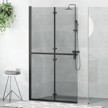 vidaXL Τοίχος Walk-In Ντους Μαύρο 110 x 6,5 x 190 εκ.