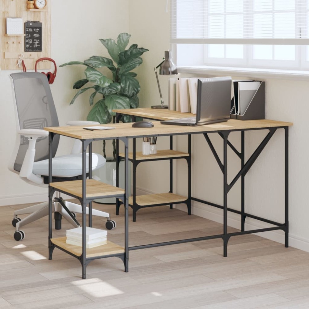 vidaXL Γραφείο Sonoma Δρυς 139x139x75cm από Επεξεργασμένο Ξύλο 1 τεμ.