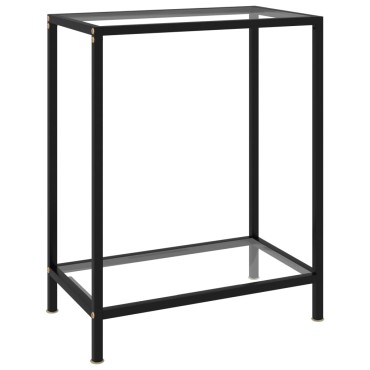 vidaXL Τραπέζι Κονσόλα Διαφανές 60x35x75cm από Ψημένο Γυαλί 1 τεμ.