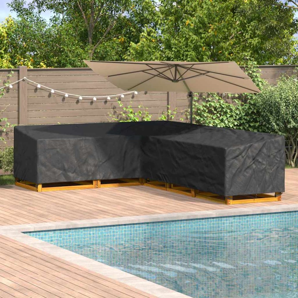 vidaXL Κάλυμμα επίπλων Μαύρο 355x275x80cm Ύφασμα Oxford 210D 1 τεμ.