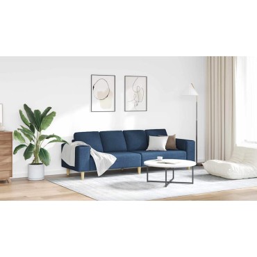 vidaXL Καναπές σαλονιού Μπλε 250x77x76cm Πολυεστέρας