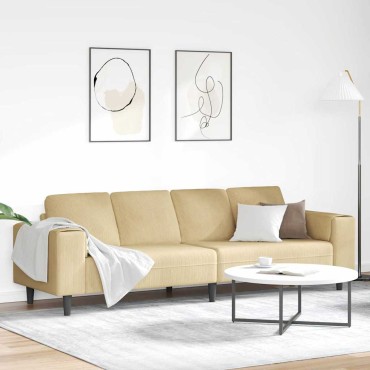 vidaXL Καναπές Γκρι Πράσινο 250x77x76cm Υφασμάτινο Κορντουρά