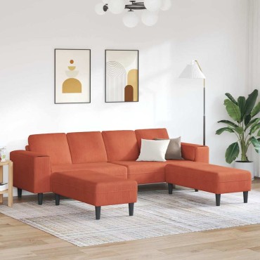 vidaXL Καναπές Κόκκινο Πορτοκαλί 250x188x76cm