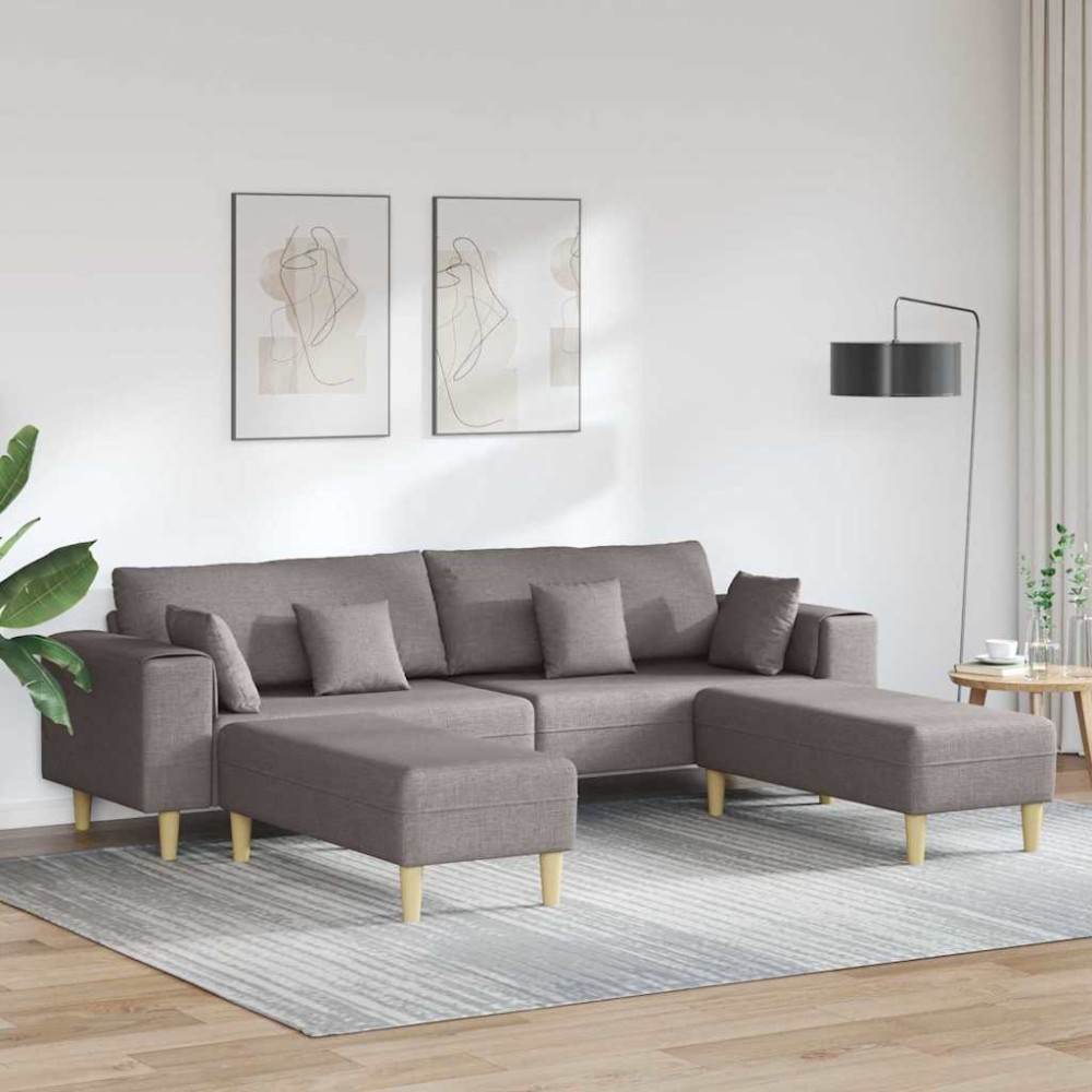 vidaXL Καναπές 3 τεμ. Taupe ύφασμα 250x188x76cm  Τριθέσιος
