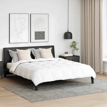 vidaXL Χειμερινό Παπλωματοθήκη με μαξιλάρι 3 τμχ. Λευκό Φτέρος