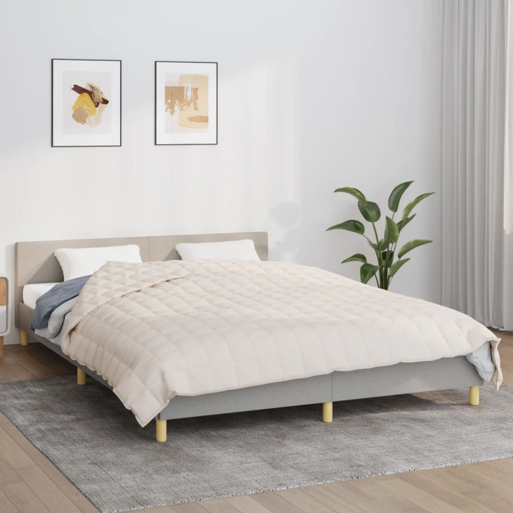 vidaXL Κουβέρτα Βαρύτητας Ανοιχτό Κρεμ 200 x 225 εκ. 13 κ. Υφασμάτινη