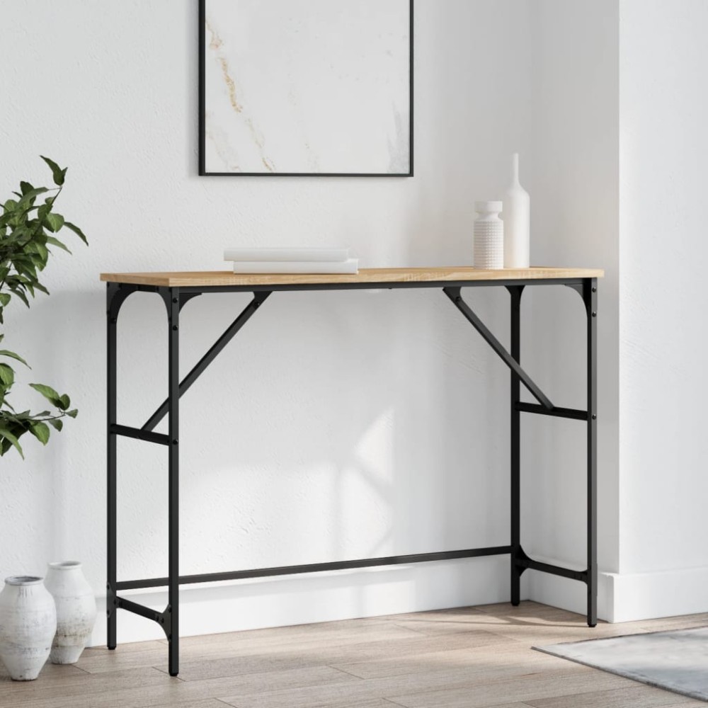vidaXL Τραπέζι Κονσόλα Sonoma Δρυς 100x32x75cm Επεξεργασμένο Ξύλο 1 τεμ.