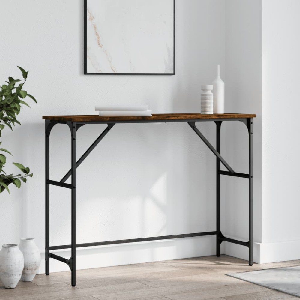 vidaXL Τραπέζι Κονσόλα Καπνιστή Δρυς 100x32x75cm Επεξεργασμένο Ξύλο 1 τεμ.