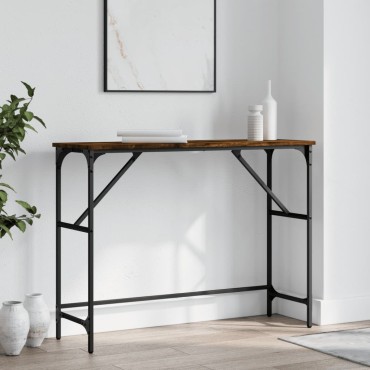 vidaXL Τραπέζι Κονσόλα Καπνιστή Δρυς 100x32x75cm Επεξεργασμένο Ξύλο 1 τεμ.