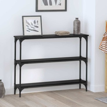 vidaXL Τραπέζι κονσόλας Μαύρη δρυς 100x22,5x75 εκ 1 τεμ.