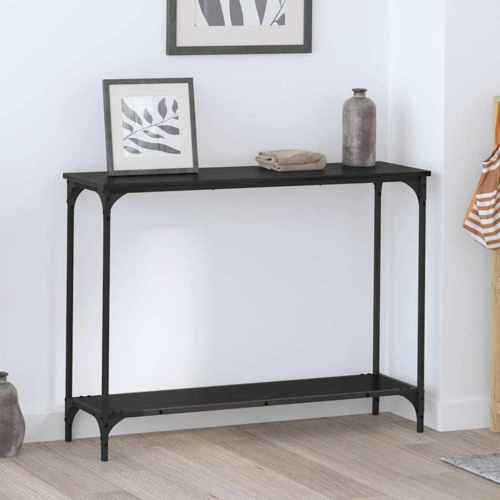 vidaXL Τραπέζι κονσόλας Μαύρη δρυς 101x30.5x75 εκ 1 τεμ.