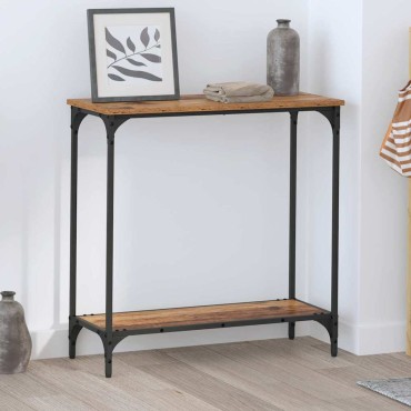 vidaXL Τραπέζι κονσόλας Παλαιό ξύλο 75x30.5x75 εκ 1 τεμ.