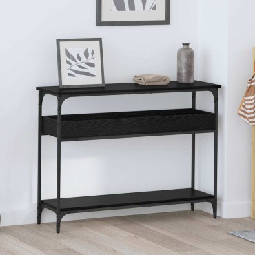 vidaXL Τραπέζι κονσόλας Μαύρη δρυς 100x29x75cm 1 τεμ.