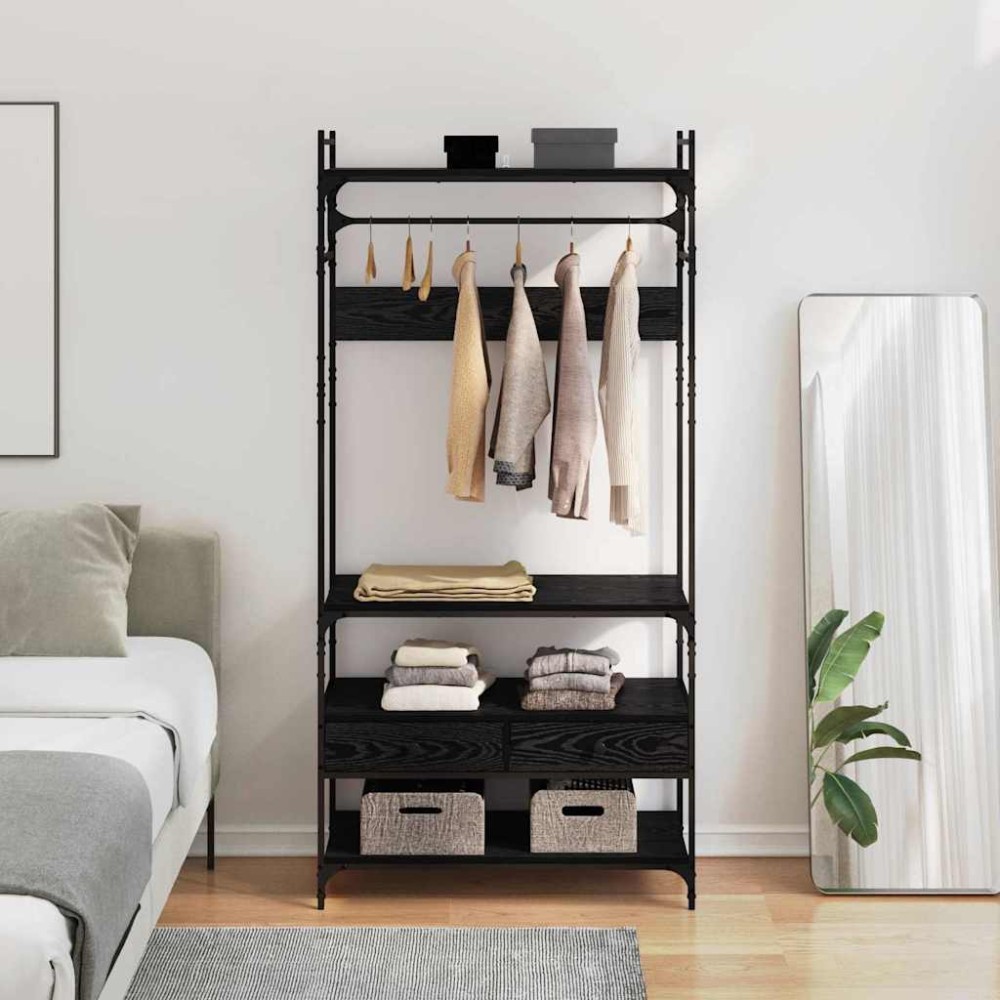 vidaXL Ντουλάπι Μαύρη δρυς 89x39x184.5cm Επεξεργασμένο Ξύλο