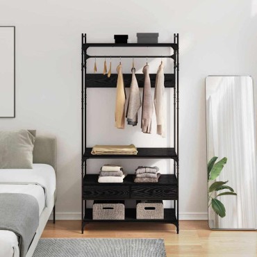 vidaXL Ντουλάπι Μαύρη δρυς 89x39x184.5cm Επεξεργασμένο Ξύλο