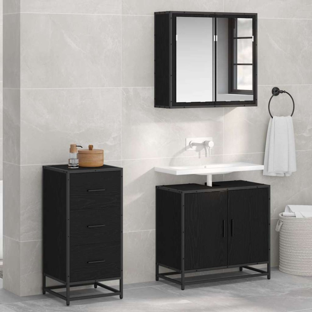 vidaXL Πλαϊνό γραφείο Μαύρη Οξυά 35.5x35 x76 εκ 1 τεμ.