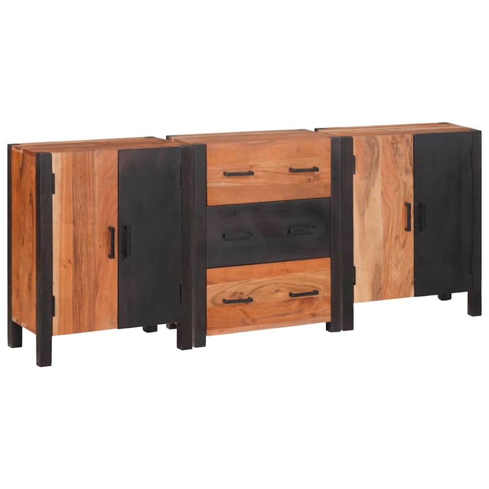 vidaXL Πλαϊνό γραφείο 3 τεμ. Καφέ 55x30x75cm Στερεό Ξύλο Ακακίας