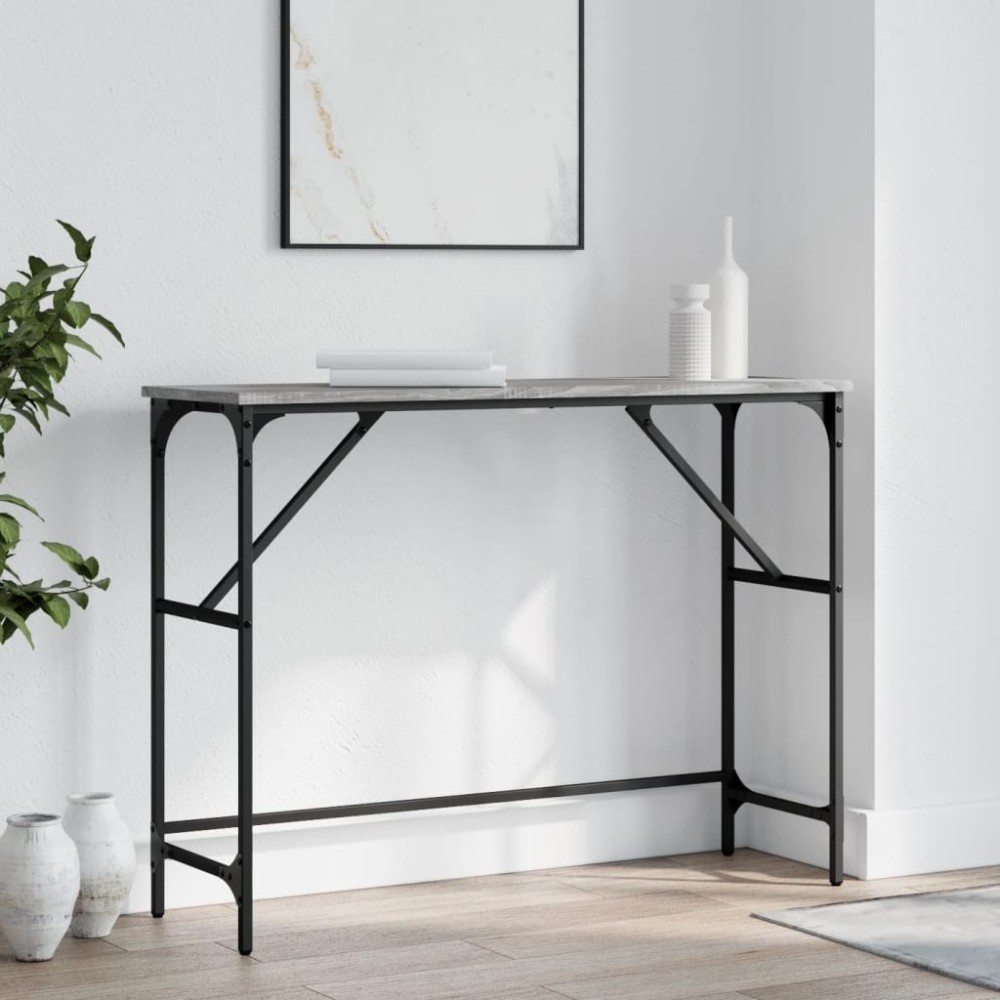 vidaXL Τραπέζι Κονσόλα Γκρι Sonoma 100x32x75cm Επεξεργασμένο Ξύλο 1 τεμ.