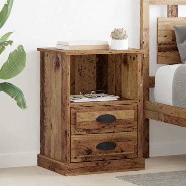 vidaXL Κομοδίνο 2 τεμ. Παλιό ξύλο 36x43x60cm Επεξεργασμένο Ξύλο