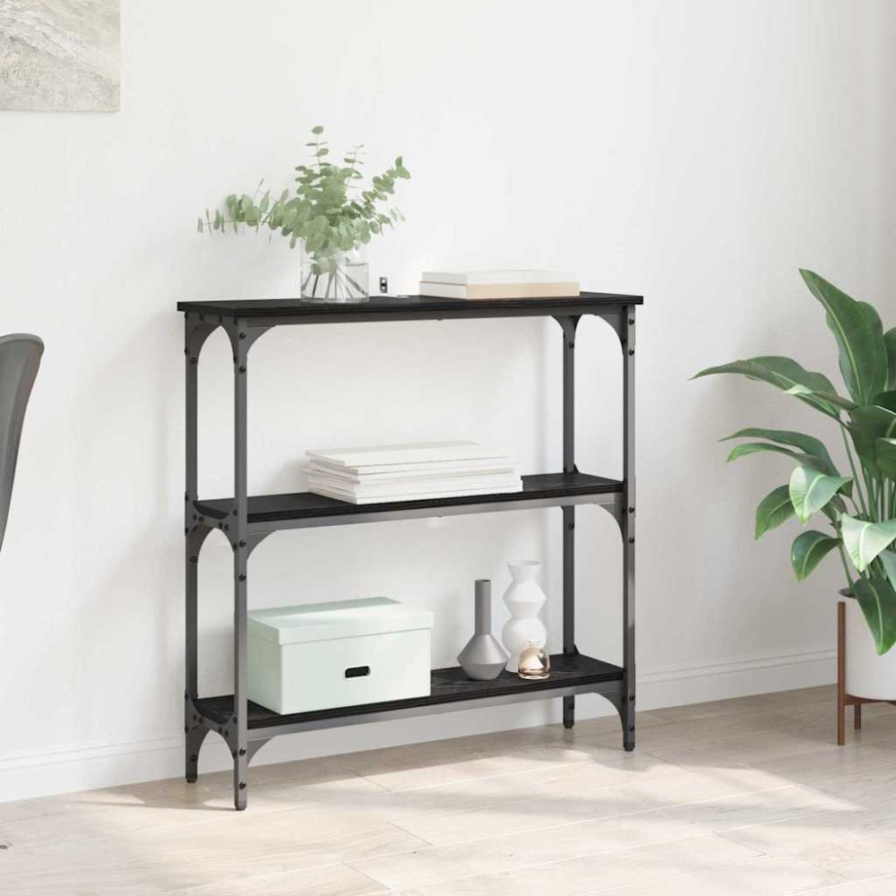 vidaXL Τραπέζι κονσόλας Μαύρη Οξυά 75x22,5x75 εκ 1 τεμ.