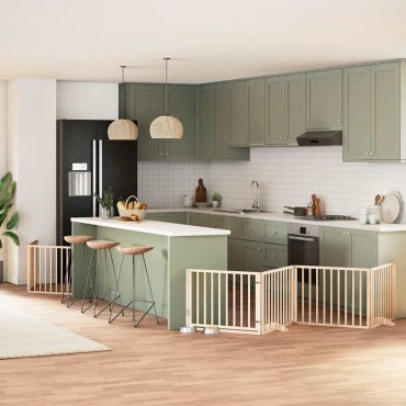 vidaXL Διαχωριστικό Σκύλων/Πόρτα Πτυσσόμενο 12 Πάνελ 960εκ Ξύλο Λεύκας