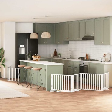 vidaXL Διαχωριστικό Σκύλων/Πόρτα Πτυσσόμενο 10 Πάνελ 800εκ Ξύλο Λεύκας