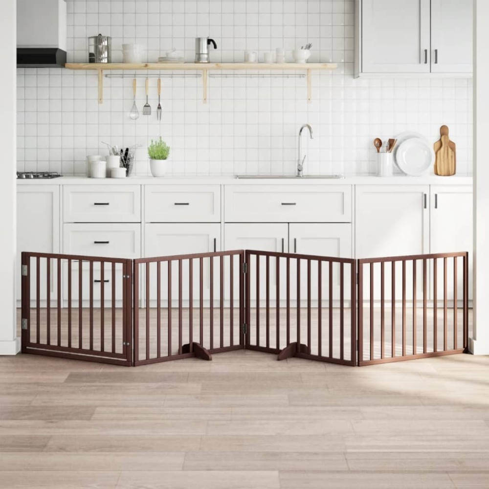 vidaXL Πόρτα Σκύλου με Πόρτα, Πτυσσόμενη 4 Πάνελ, Καφέ 320 εκ. από Ξύλο Λεύκας vidaXL Πόρτα Σκύλου με Πόρτα, Πτυσσόμενη 4 Πάνελ, Καφέ 320 εκ. από Ξύλο Λεύκας