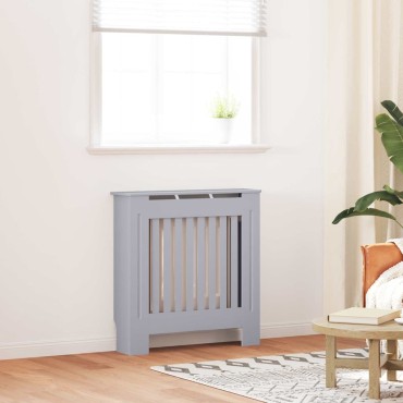 vidaXL Καπάκι Καλοριφέρ Γκρι 78 x 19 x 81,5 εκ. Επεξεργασμένο Ξύλο