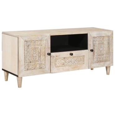 vidaXL Μονάδες TV με ράφι Λευκό 105x33x46cm Επεξεργασμένο ξύλο