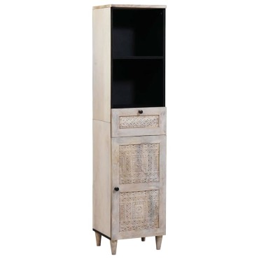 vidaXL Ντουλάπι Μπάνιου Λευκό 38x33x160cm Επεξεργασμένο ξύλο