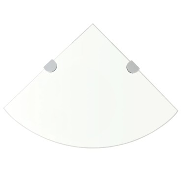 vidaXL Ράφι Γωνιακό Διάφανο 25x25cm Γυάλινο με Στηρίγματα Χρωμίου 1 τεμ.