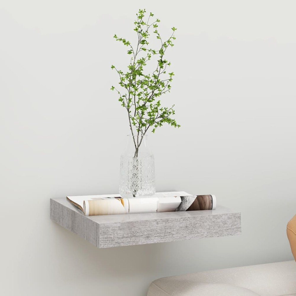 vidaXL Ράφι Τοίχου Γκρι Σκυροδέματος 23x23,5x3,8cm από MDF 1 τεμ.