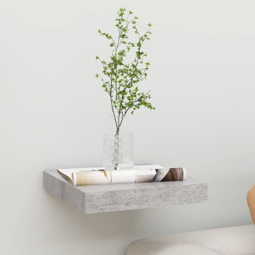 vidaXL Ράφι Τοίχου Γκρι Σκυροδέματος 23x23,5x3,8cm από MDF 1 τεμ.
