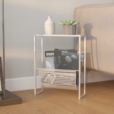 vidaXL Ραφιέρα Περιοδικών Ασημένια 35x15x45cm από Ατσάλι 1 τεμ.