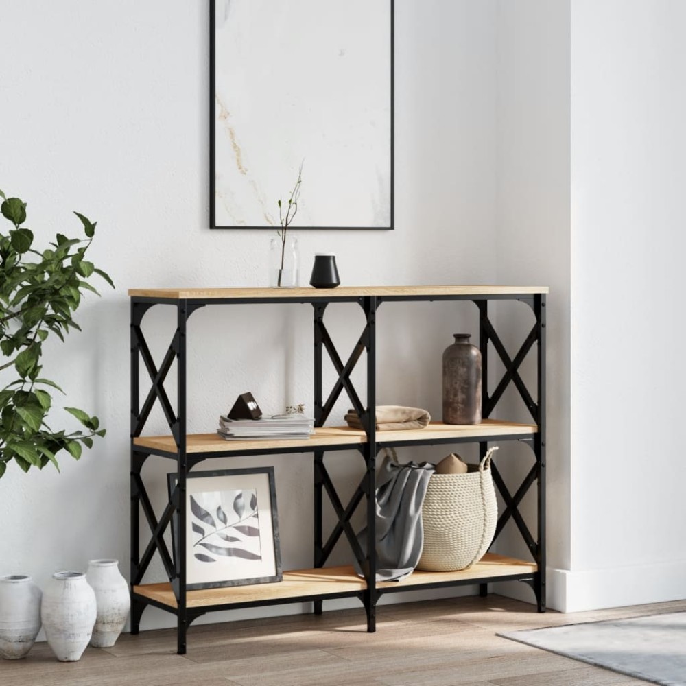 vidaXL Τραπέζι Κονσόλα Sonoma Δρυς 100x28x80,5cm Επεξεργ. Ξύλο 1 τεμ.