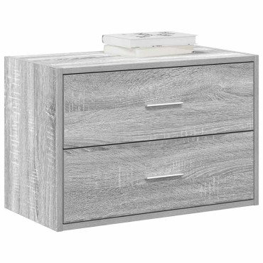 vidaXL Ντουλάπι με 2 συρτάρια Γκρι Sonoma 60x31x40cm από Επεξ. Ξύλο 1 τεμ.