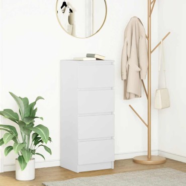 vidaXL Ντουλάπι Λευκό 37,5x35x99cm από Επεξεργασμένο Ξύλο 1 τεμ.