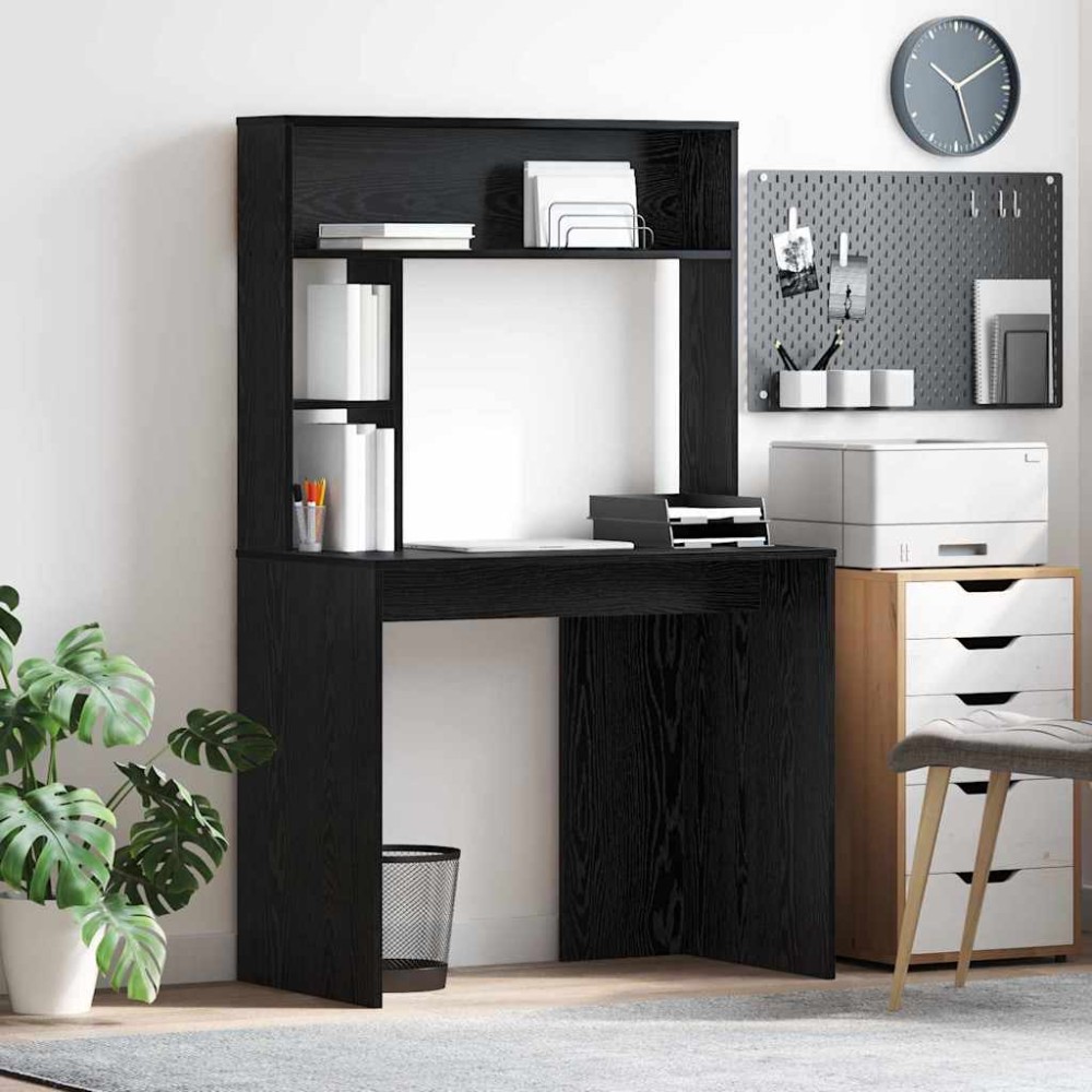 vidaXL Γραφείο Μαύρη Οξυά Επεξεργασμένο Ξύλο 91x50x149 εκ 1 τεμ.