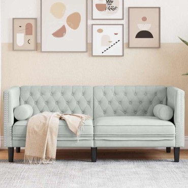 vidaXL Καναπές Ανοιχτό γκρι 174x74,5x70,5cm Βελούδο